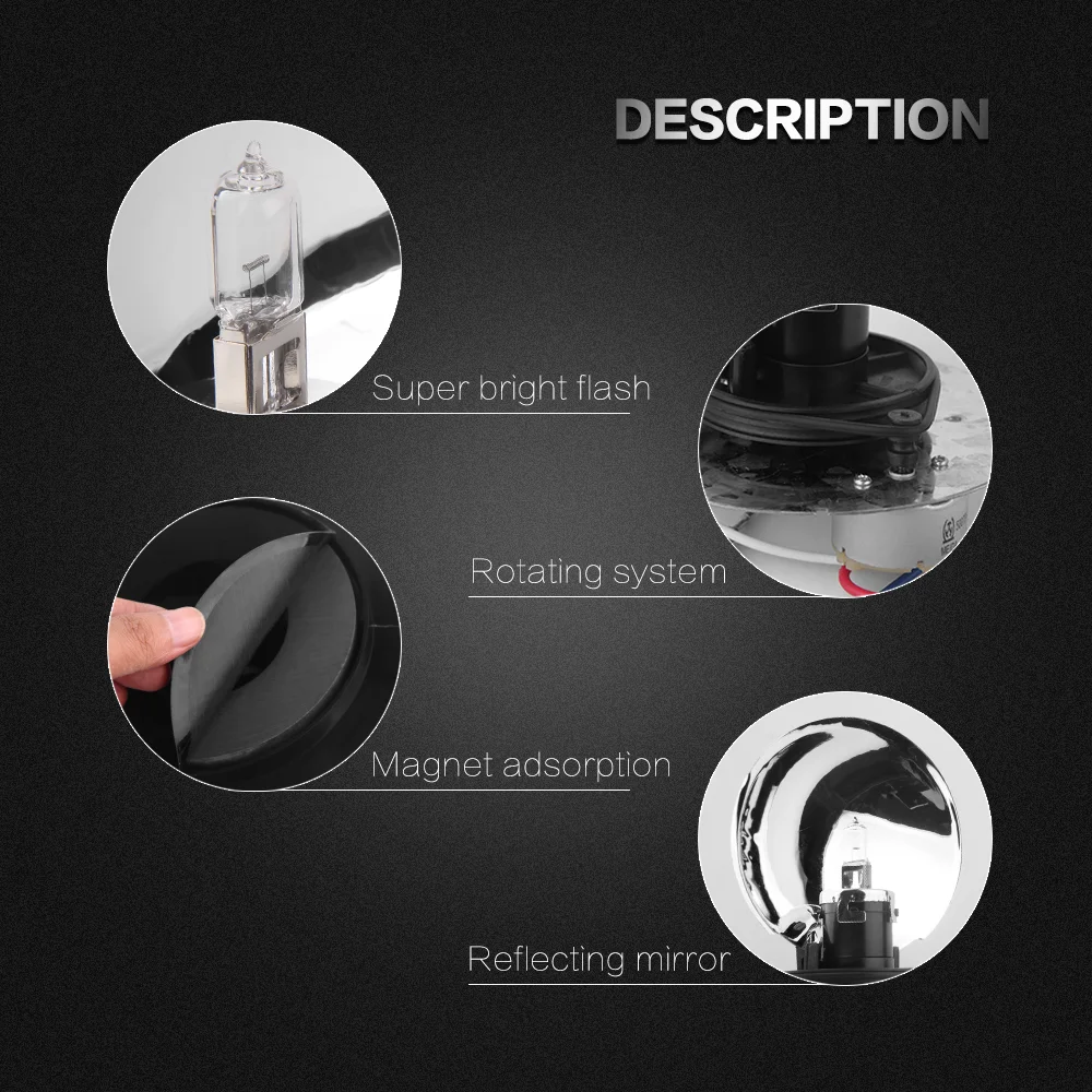 Made in China Hot sale Rotating Led Safety Light 6-48V LED rotary round Beacon Warning Light For Trucks Engineering Vehicles