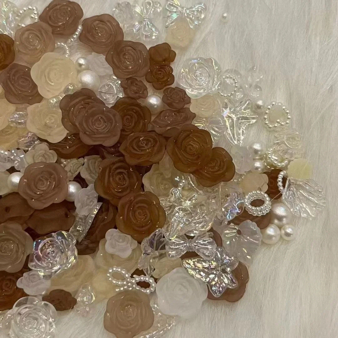 2023 Wholesale Hot Selling Acrylic Frosted Rose Flower Beads Mixed Styles For DIY Handmade accessories