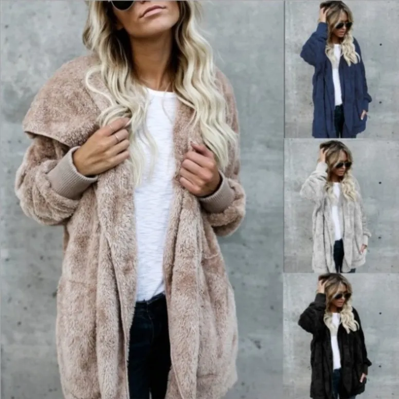 
Women In Autumn and Winter Long Sleeve Coat In The Long Style Can Wear Both Sides of Warm Casual Coat 