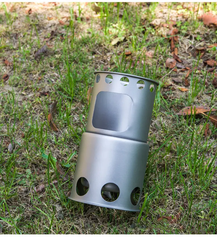 Wholesale Portable Outdoor Biomass Burning Pellet Camping Backpacking Titanium Wood Stove