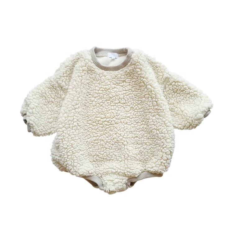 Designer Logo Label High Quality Fleece Wool Sherpa Baby Apparel Toddler Girl Clothes