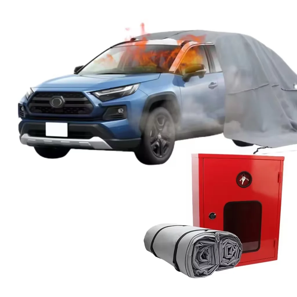 Factory direct sales PVC packing bag car flame retardant guard car fire blanket for parking lots