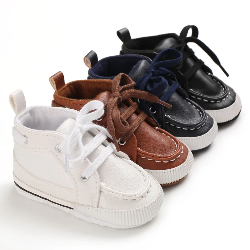 PU leather casual shoes cotton soft sole prewalker infant baby boy shoes