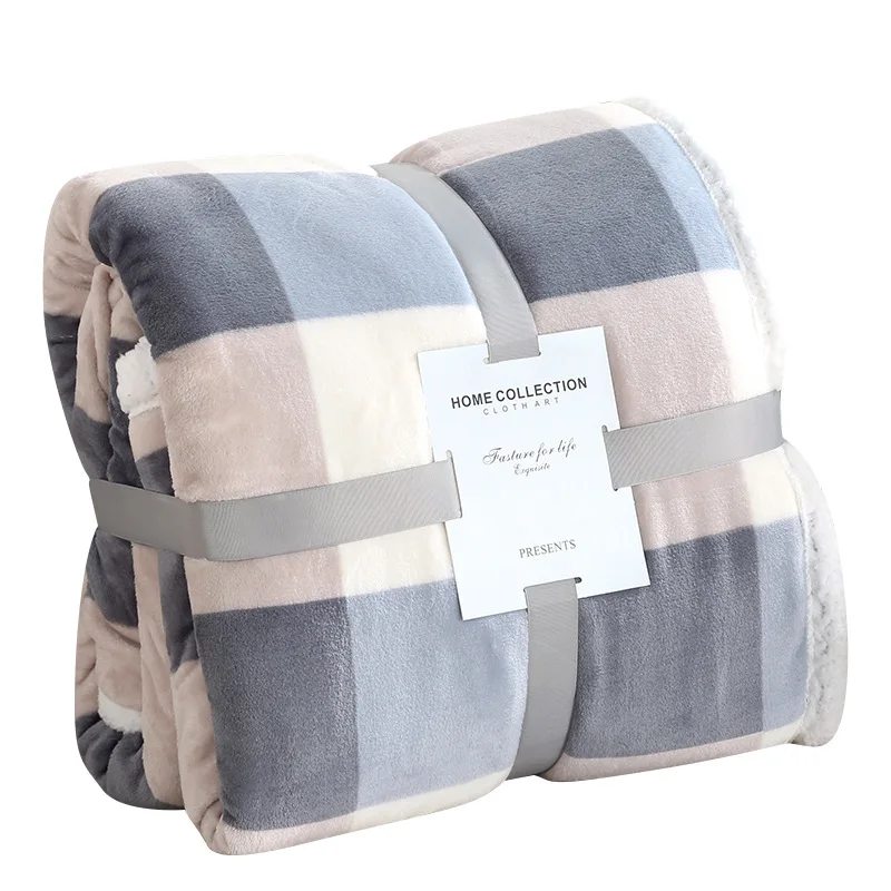 New Japanese Flannel Cozy  Plaid Printing Other Blankets For Winter