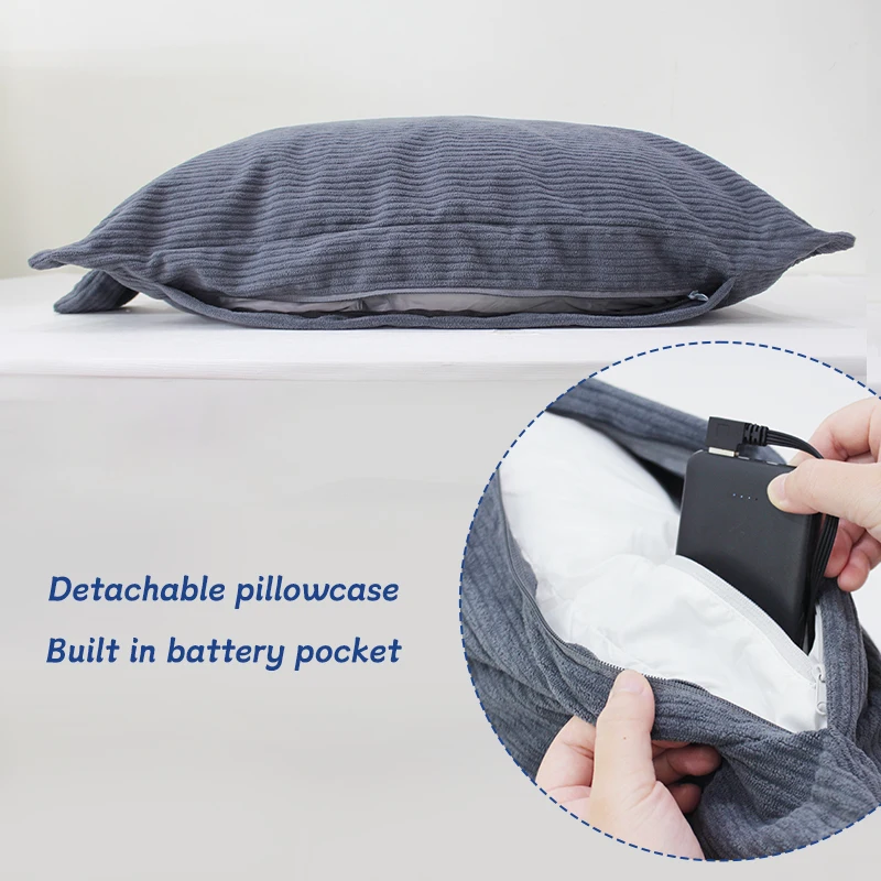 Graphene Fast Heating Wireless Film Smart Battery Powered Filling Lightweight Removable Cover Heated Pillow