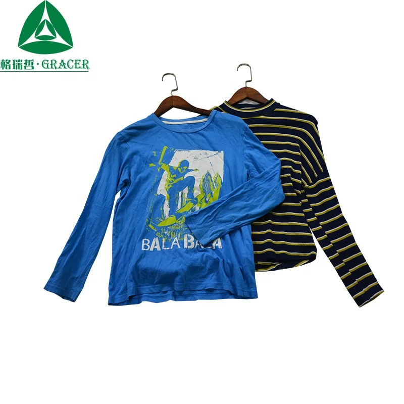 Adult Second Hand Clothes Used Long Sleeve Men T Shirt Low Price Used Clothes