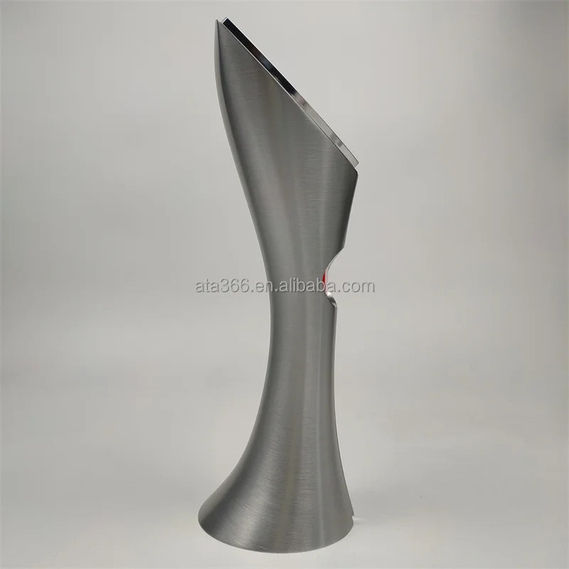 1 Custom Aluminum Trophy World Design High Quality Cup Shape Metal Soccer Trophy Award Laser Engrave Glass Crystal Trophy