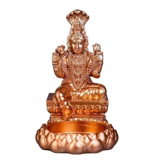 Karumariaaman Copper Resin Candle Holder Hindu Elephant God of Success