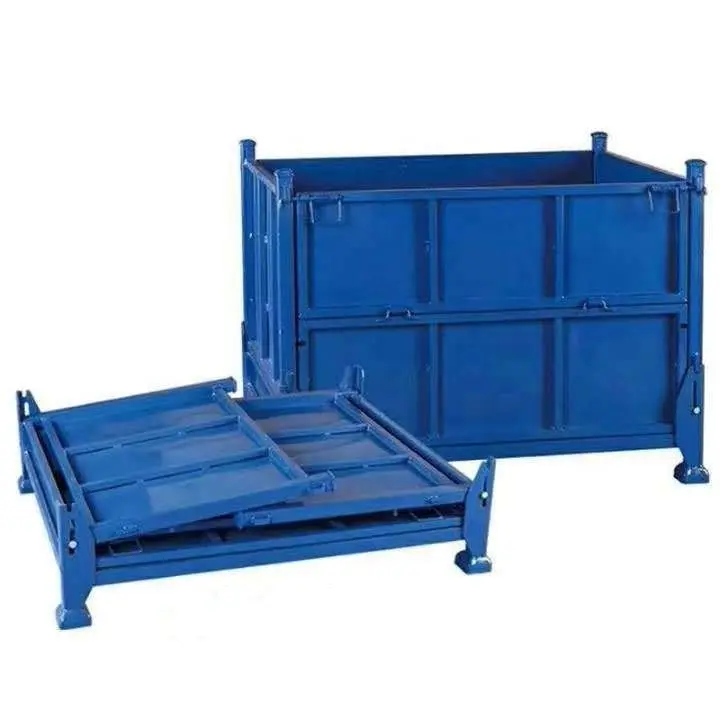 Промышленный складной большой металлический ящик для инструментов стальной контейнер поддонов