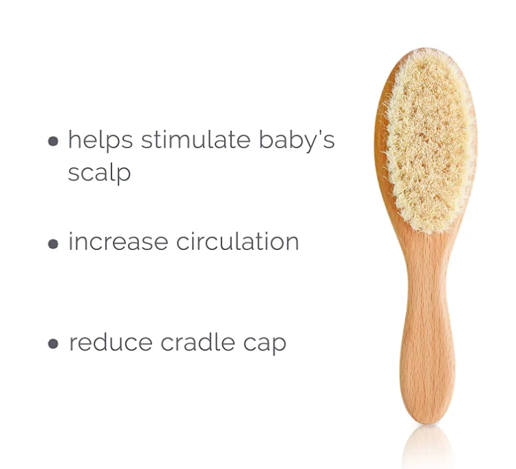 
Wooden Baby Hair Brush Natural Soft Goat Bristles Infant Brush Perfect Baby Bath Product 