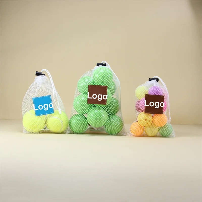 Custom Logo Printed Nylon PET Mesh Packaging Drawstring Bag for Ball Storage Fruit Vegetable Package