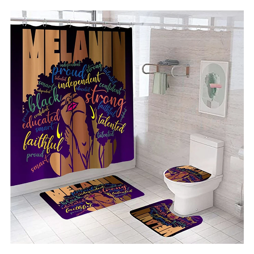 Custom Printing 3D African Waterproof Classy Bathroom Shower Curtain