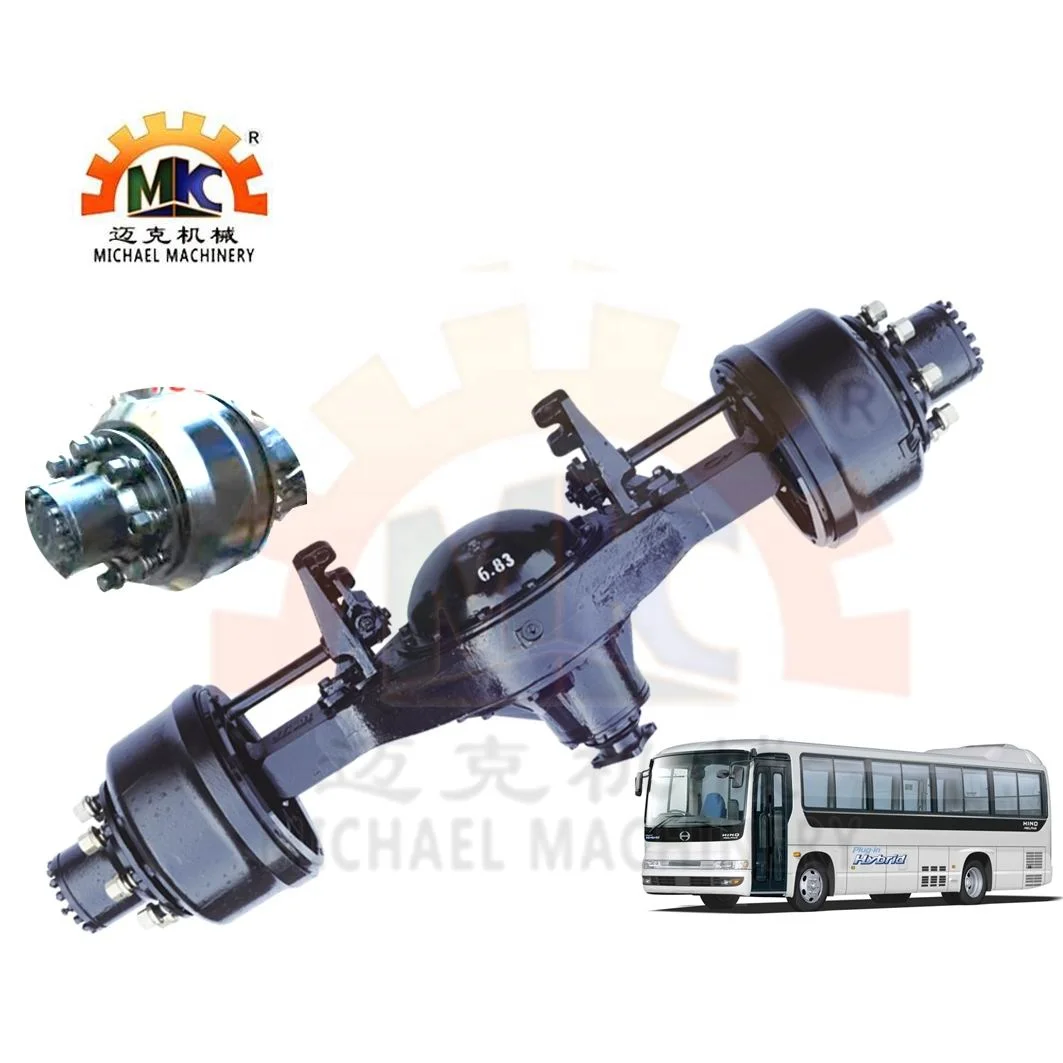 Air Drum Brakes 8Ton Capacity Rear Wheel Drive Axle for 12 ton Isuzu Bus with 8 Wheel Hub Bolts