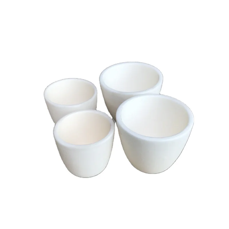 Manufacturer Supply 10ml 20ml 95% 99% Alumina Ceramic Crucible for Metal Melting