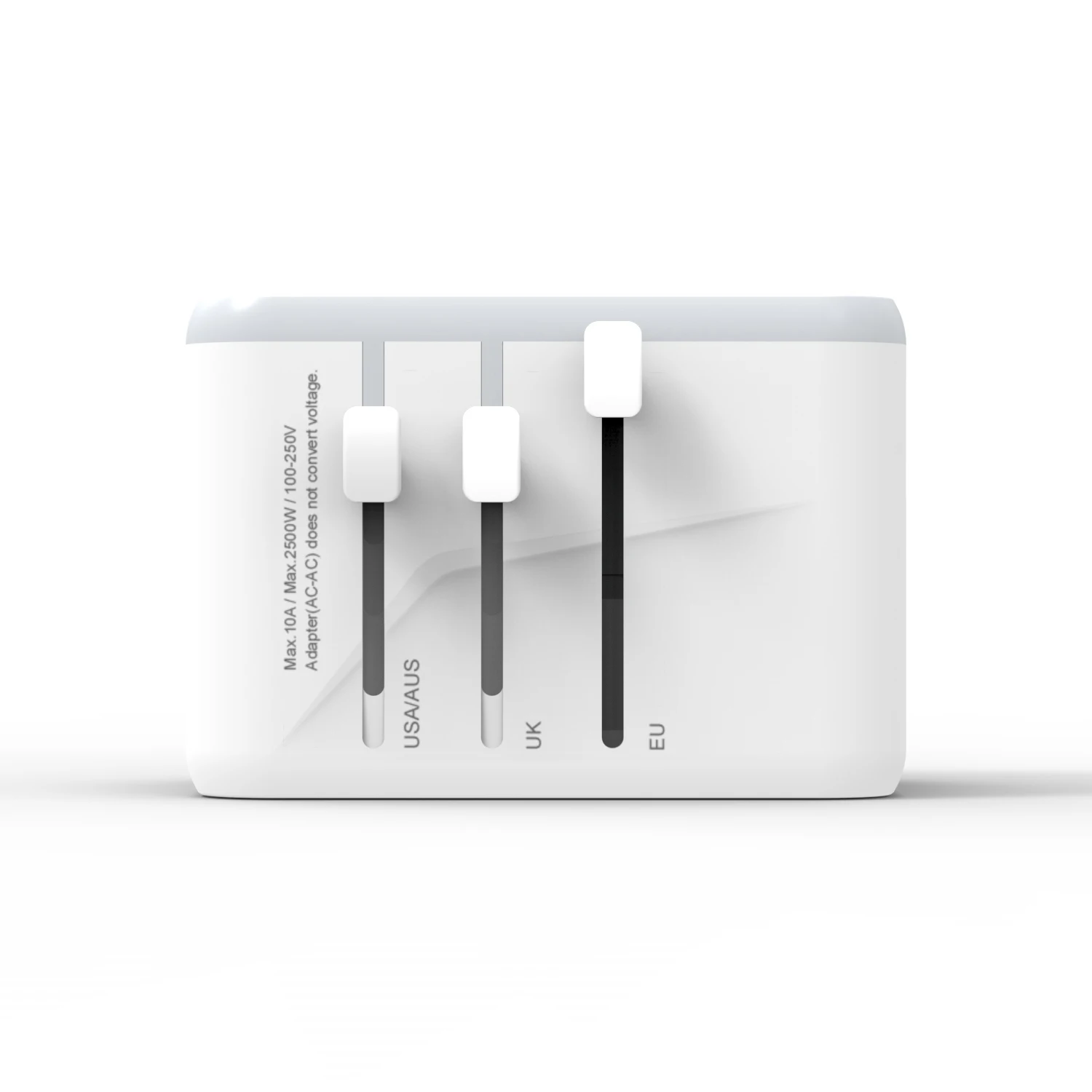 45W universal travel adapter fast charger worldwide AUS/US/EU/UK plug all in one adapter