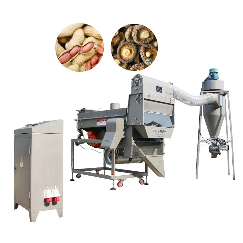 Food packaging sieve air separator removes foreign matter from stones