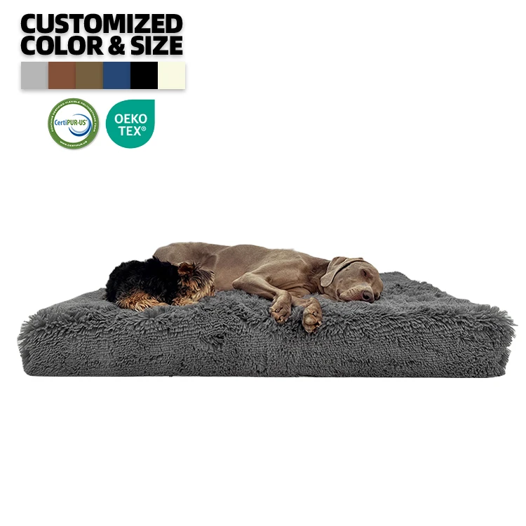 Factory custom large washable luxury orthopedic dog memory foam pet bed sleeping mat for large dogs