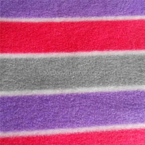 Wholesale color stripes new design 100% polyester fleece fabric for clothing