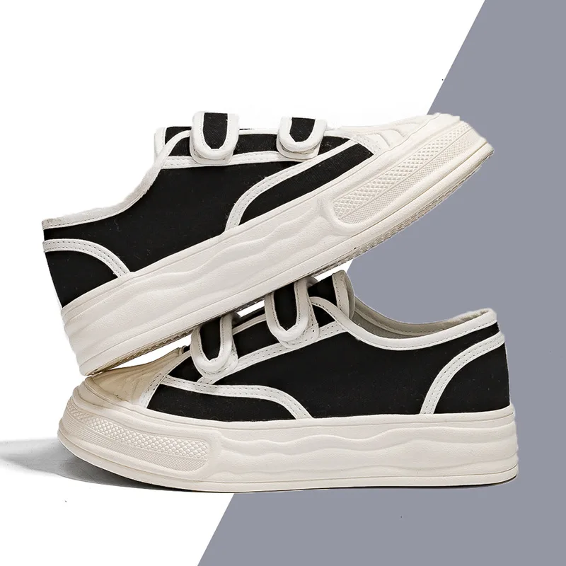 2023 hot products cute spring fall trendy designers changing sneakers hook-loop women canvas high height ladies platform shoes