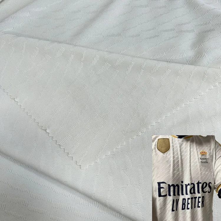 Hot Sale Quick Dry Solid Blank Sublimation Sports T-shirt Polyester Mesh Jacquard Soccer Jersey Fabric