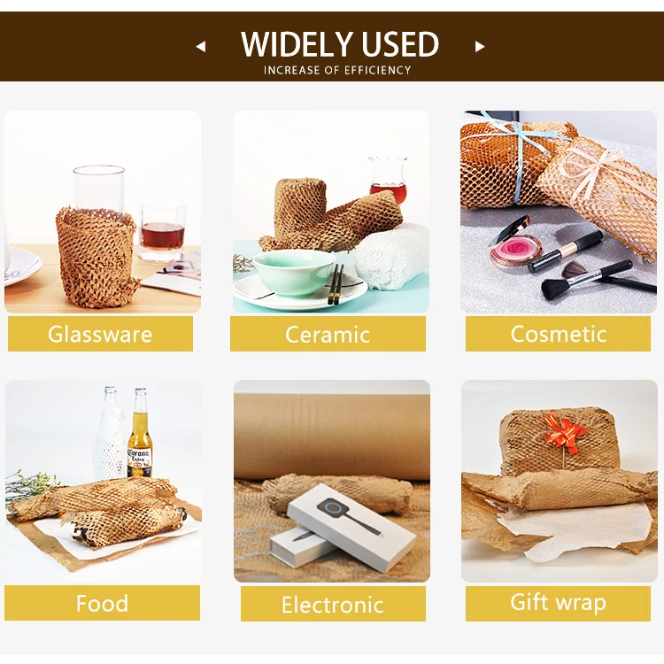 Most-popular Color-customized Factory Price kraft paper Gift-wrapping brown honeycomb wrap cushioning paper