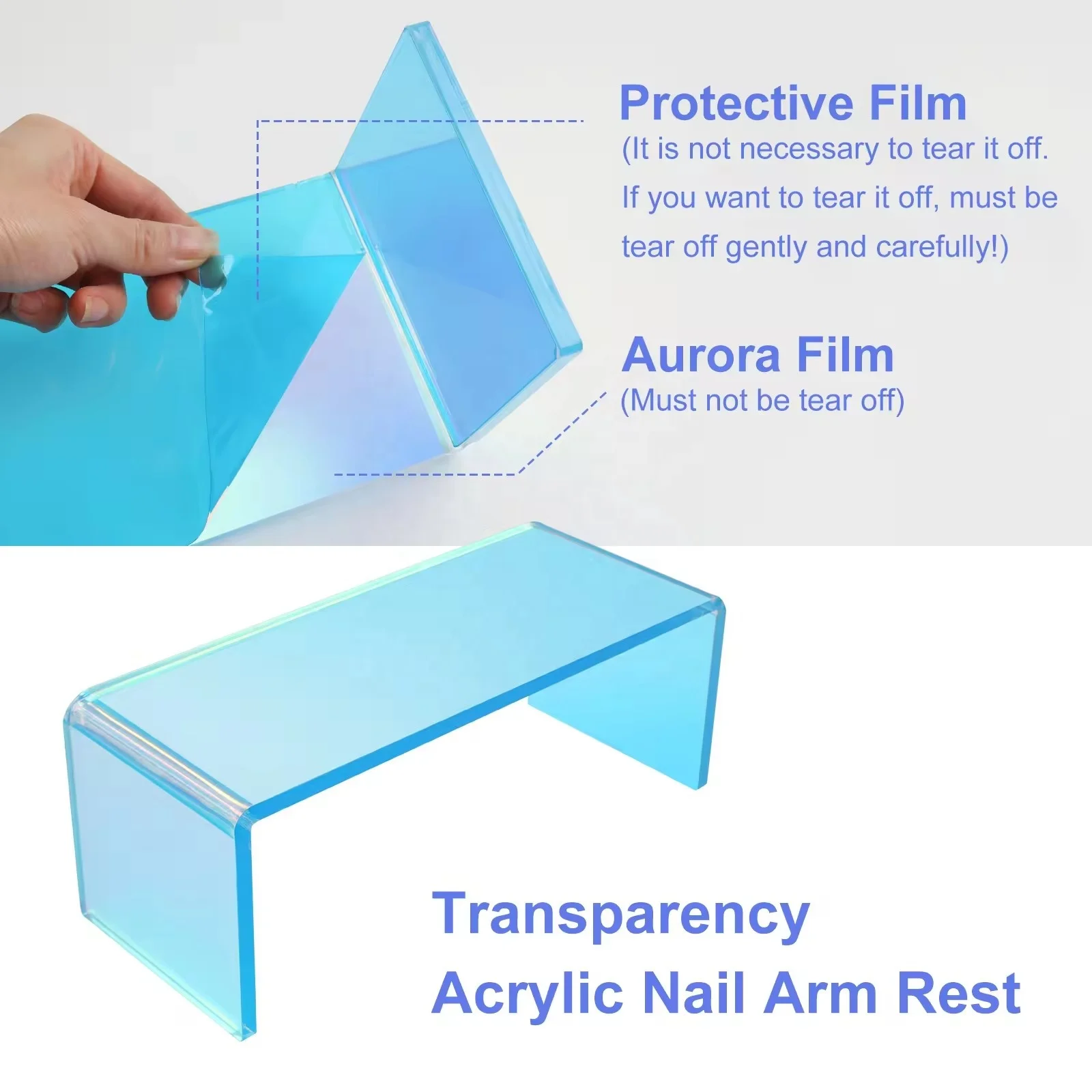 Wholesale Nordic Modern Simple Rainbow Acrylic Display Rack Salon Manicure Tool Hand Pillow Holder Nail Arm Rest