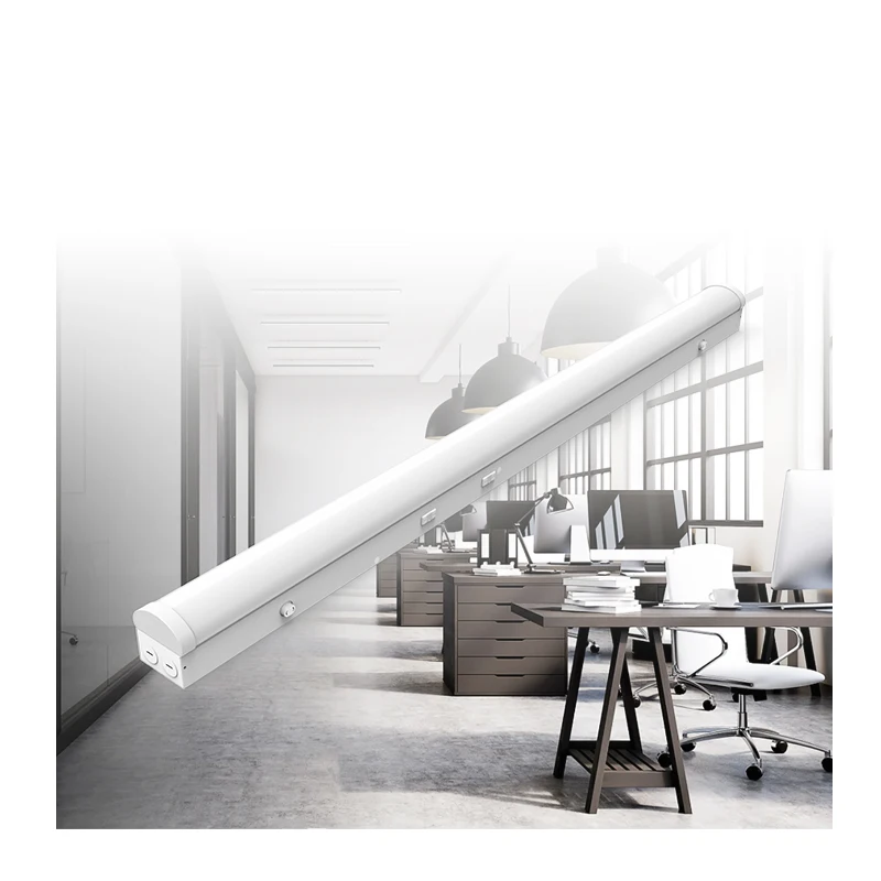 Customizable Wattage Tool-Free Detachable LED Batten Strip Fixture with ETL DLC for Shopping Malls