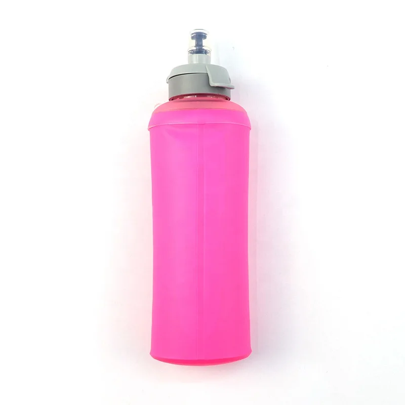 Yetu Oem/Odm Folding Bottle Foldable 650ML 750ML Tpu Flip Cover Running Foldable Kettle Collapsible Soft Water Bottle