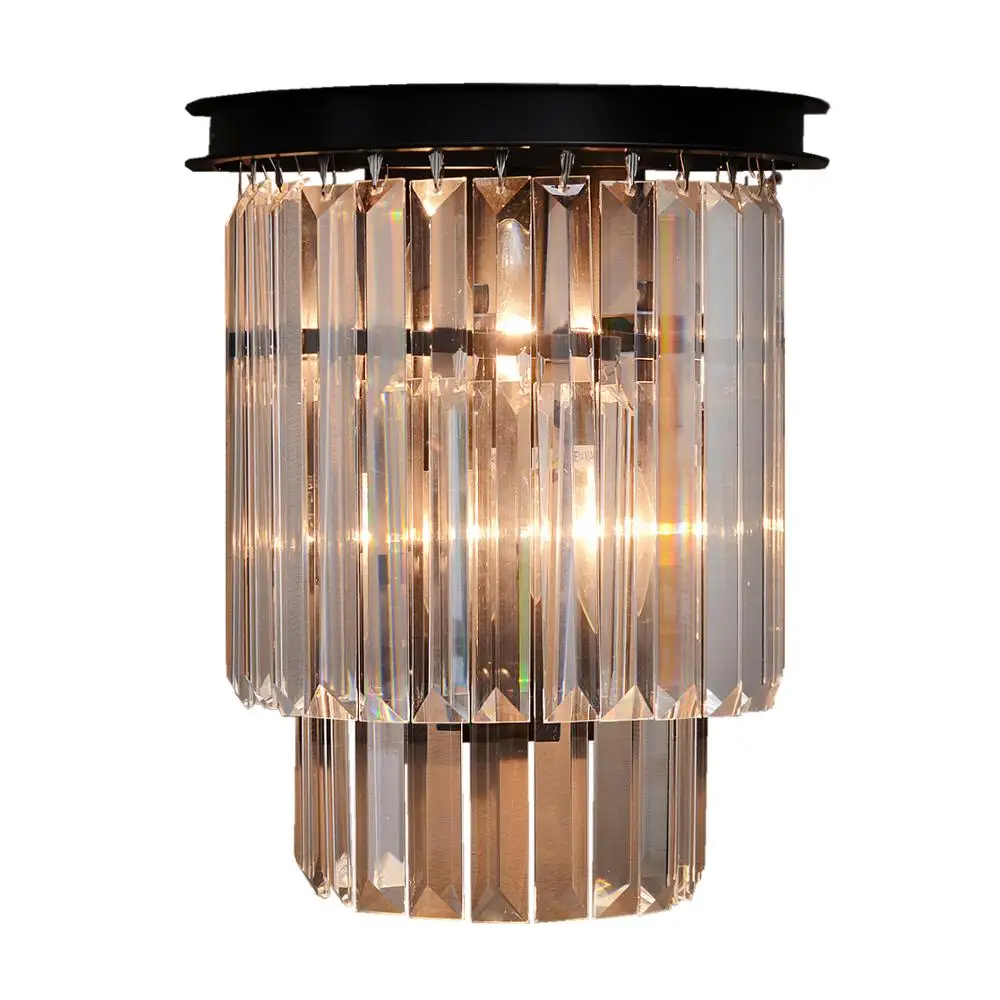 Simig освещение в стиле ретро черные хрустальные светильники настенная лампа для декоративного дома
