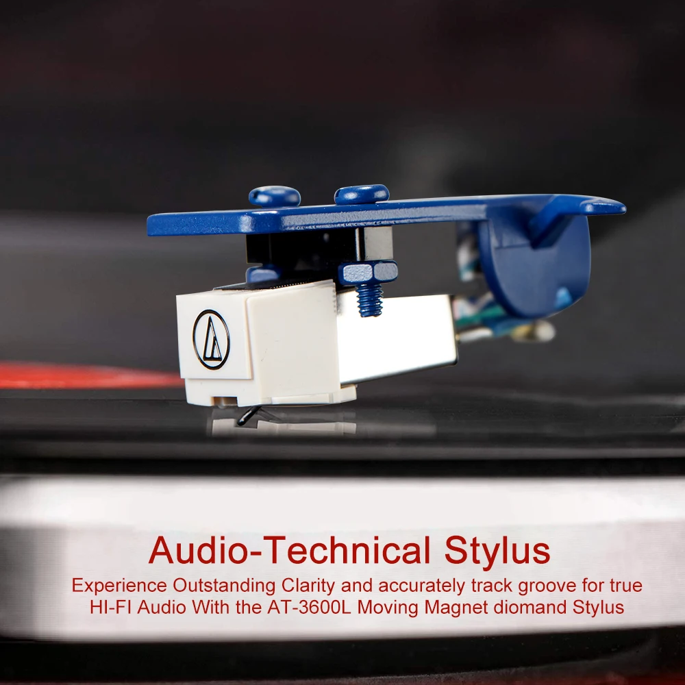 Audio-Technical AT-3600L Fully Automatic Belt-Drive Stereo Turntable Black Hi-Fidelity Plays 33 1/3 and 45 RPM Vinyl Records