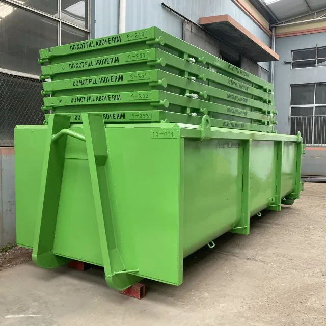 Stackable hook lift bins truck scrap containers recycling roll off bins for transport