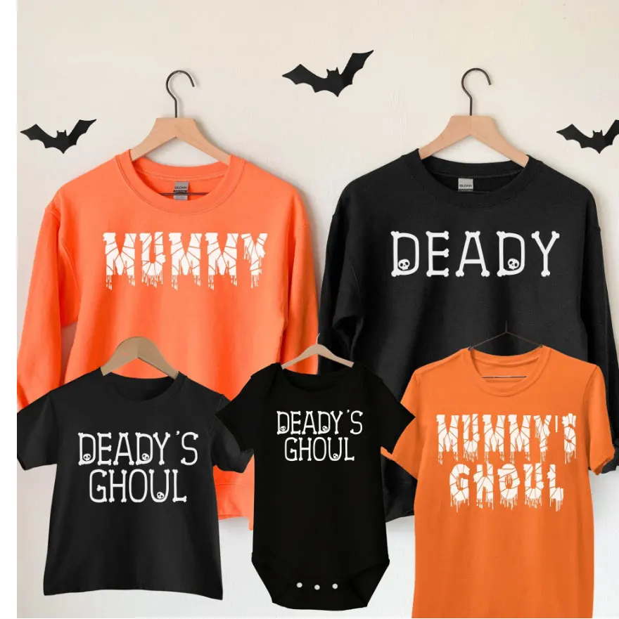 Matching family halloween mommy and me outfits newborn baby snap 100% pure cotton onesies oversized winter rompers