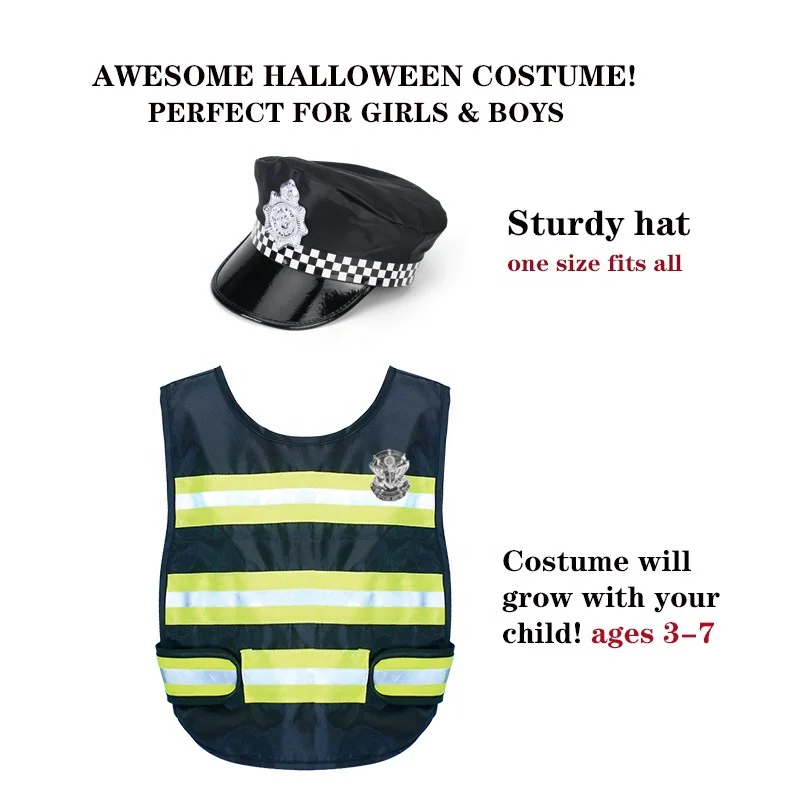 Hot Sale Children Police Toys Sets Halloween Cosplay Costume for Boys and Girls
