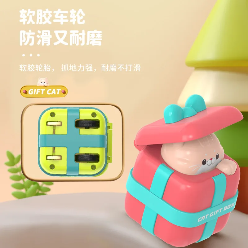 Cheap price cartoon cat press and go car toys small cars for kids