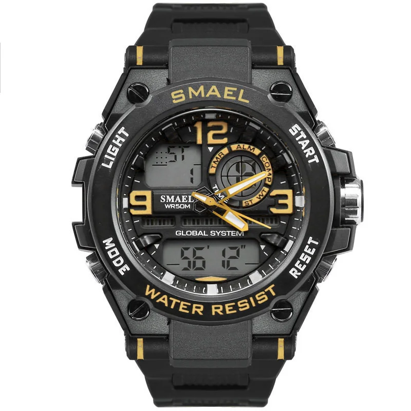 SMAEL 1603  waterproof sports wrist watch plastic watch quartz watch for men