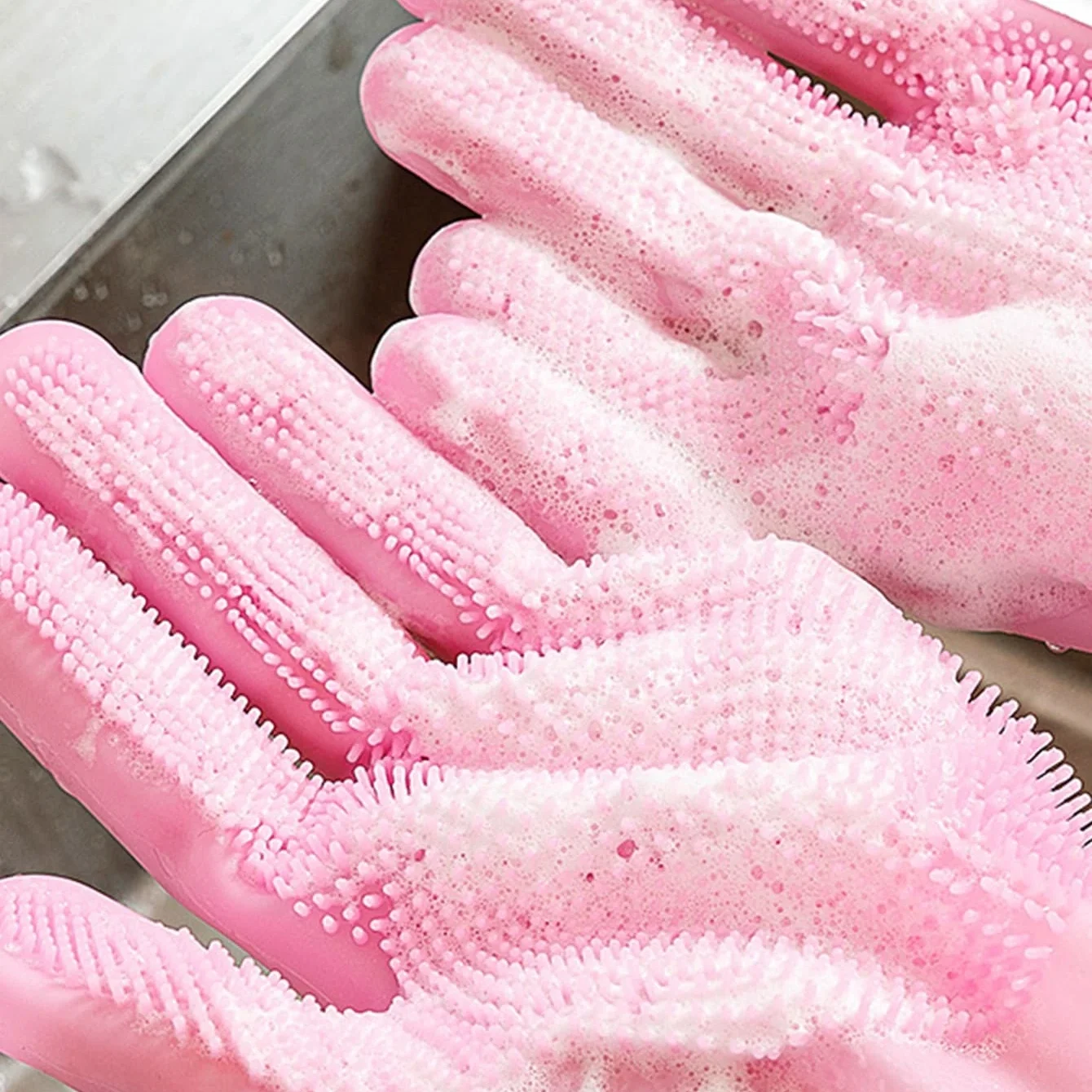 KingHon Anti-scratch Bite Soft Multi-function Clean Pet Shower Glove Silicone Massage Cat Bath Gloves