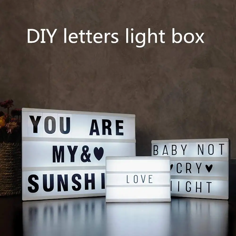 
Cinema Light Box Super Perfect DIY LED Cinematic Light Up Box with Decorative 90 Letters Numbers Symbols for Festival 
