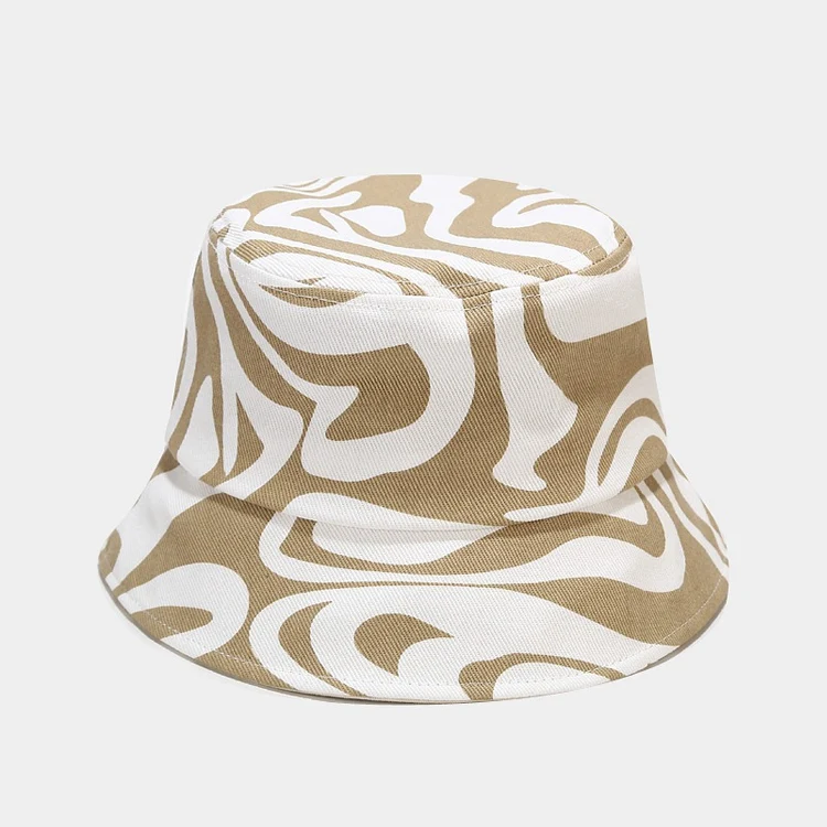 Female Zebra Pattern Retro Fishermen Bucket Hats New Fashion Light Color Print Trendy Zebra Bucket Hat