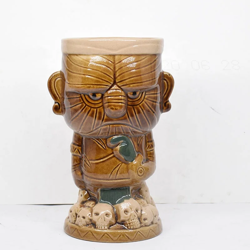 wholesale tiki glass tiki mug juice tiki glasses for  cocktail ceramic funny mug