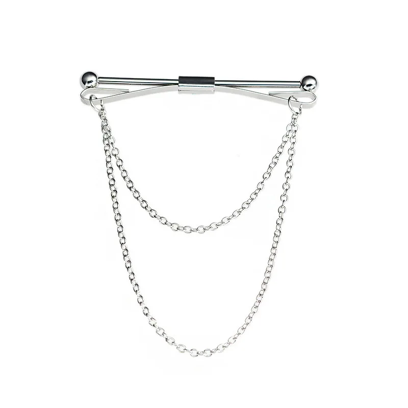 Universal shirt clip collar corner tassel tie rod collar pin safety pin suit collar pin metal
