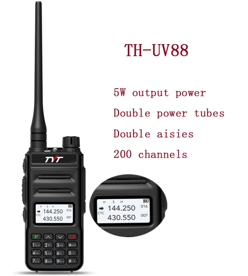 TYT TH-UV88 Ham 5W Two Way Radio VHF 136-174MHz  UHF 400-480MHz Walkie Talkie VOX CTCSS/DCS