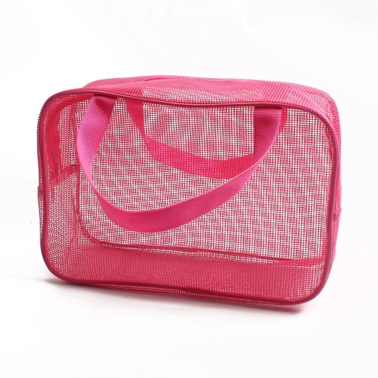 Cosmetic Organizer Bag Mesh Beach Tote Bag for Swim Pool Shower Caddy with Handles