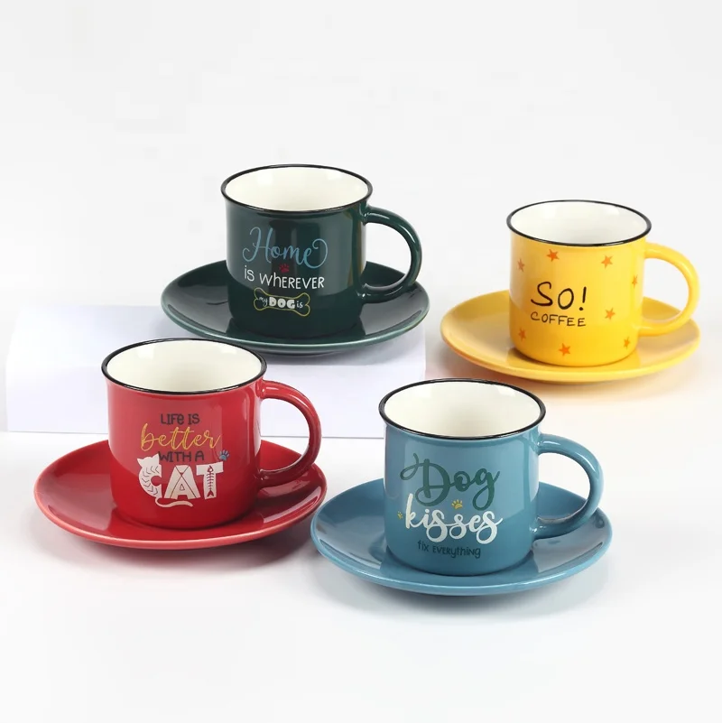 
Modern Ceramic Coffee Cup Set Handmade Glaze Bone China Cup And Saucer 