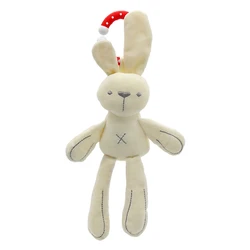 Baby stuffed animal bed hanging white gray bunny plush rabbit toy