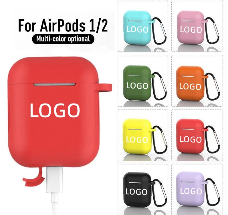 OEM/ODM, оптовая продажа, защитный чехол для наушников Apple Air-pods, силиконовый чехол, защитный чехол с карабином и кольцом