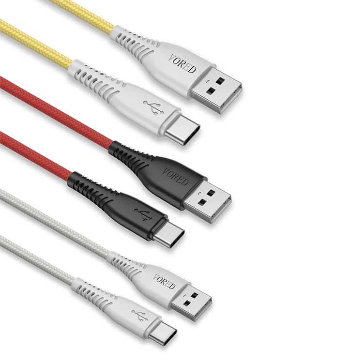 
28AWG Nylon Braided data cable usb cable type c charging cable charge Sync Data transfer 1M 