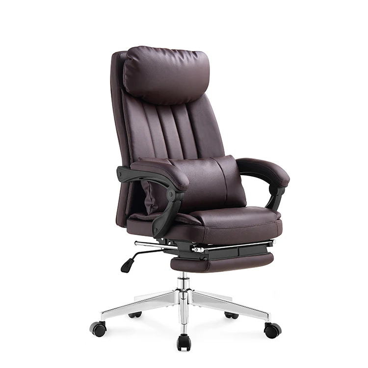Pu Leather Executive Office Chair Vintage luxury Executive Leather Swivel Chairs with Footrest office desk and chair set