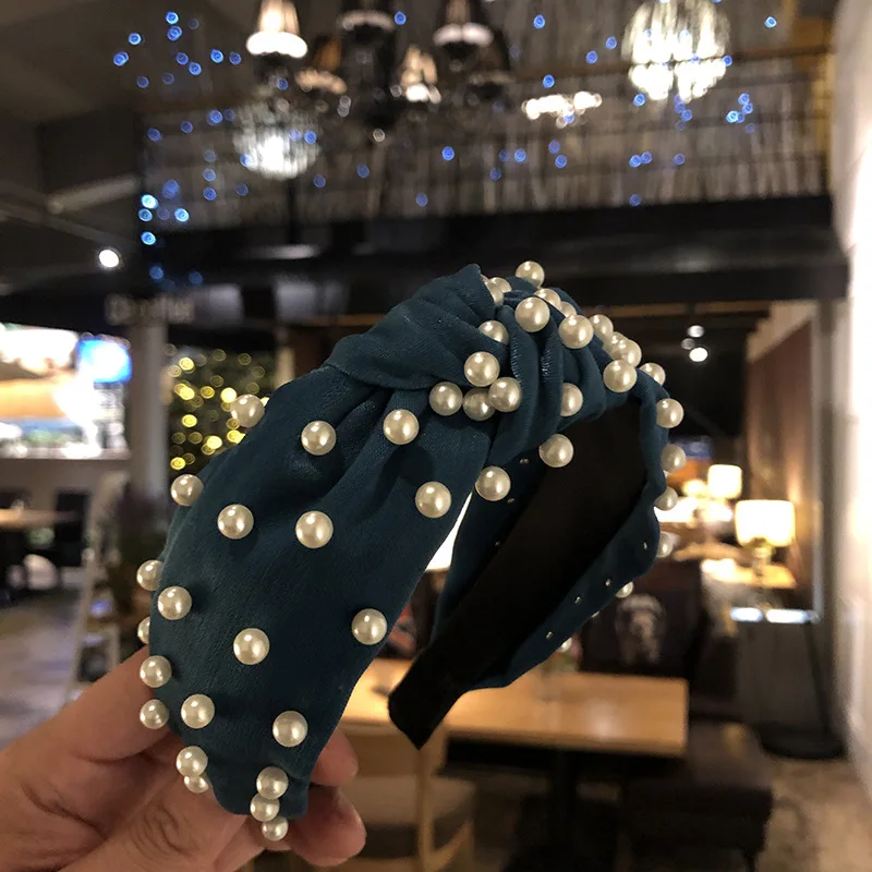 2019 Fashion Baroque Pearl Knot Headband For Women