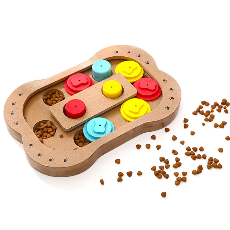 
Wholesale Cheap Interactive Dog Toy Puzzle IQ Training Pet Wooden Toys 