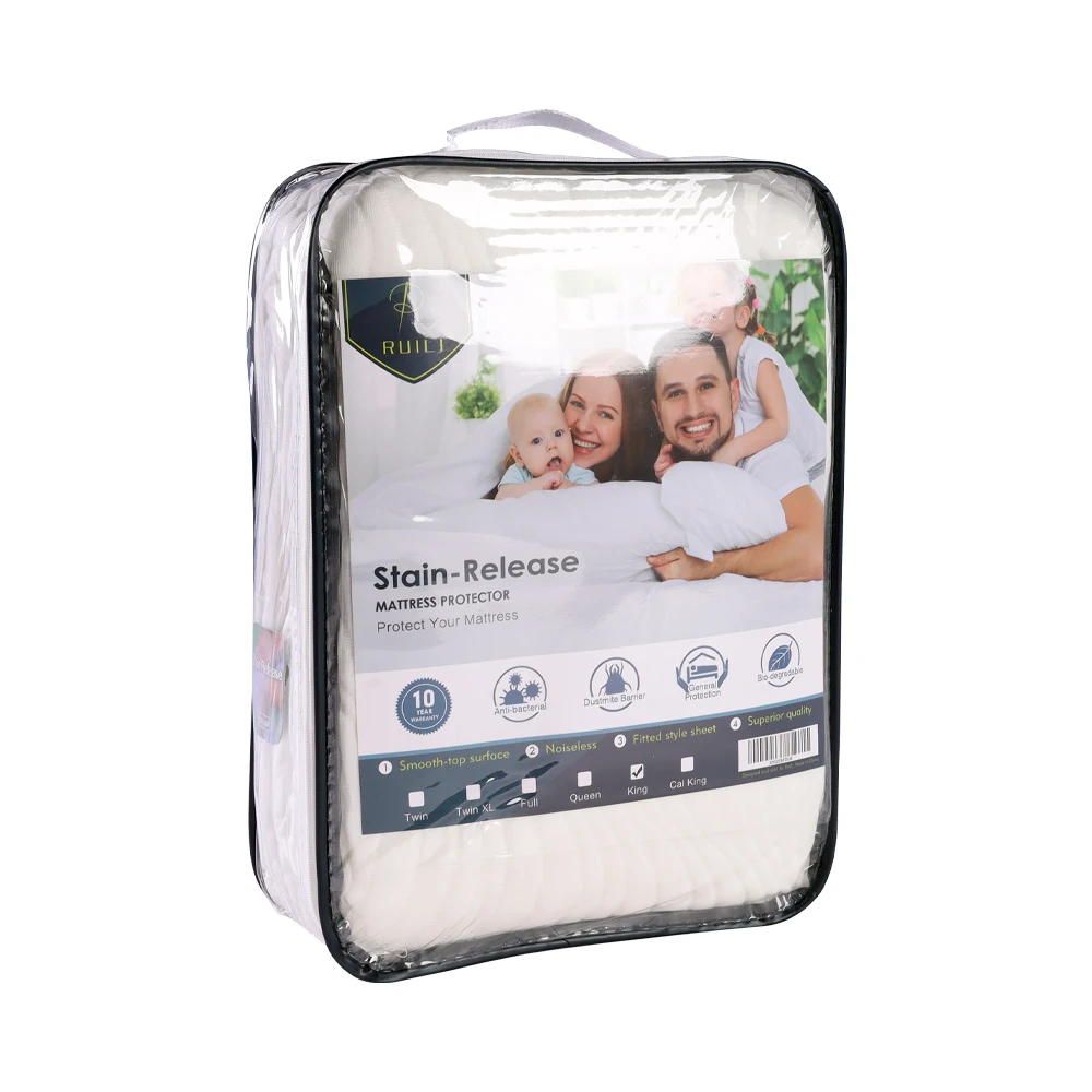 Dropshipping RTS White 100% polyester knitted waterproof 3D air layer bed bug water proof mattress covers protectors